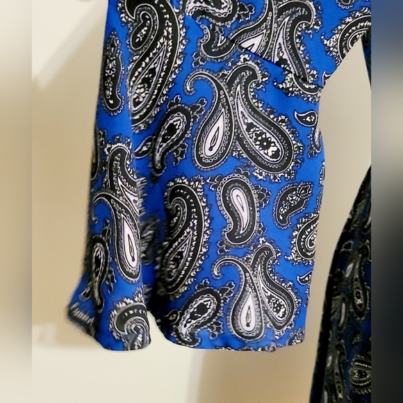 Beautiful Banana Republic Blue Paisley Shirt Dress size 4 - Picture 4 of 14